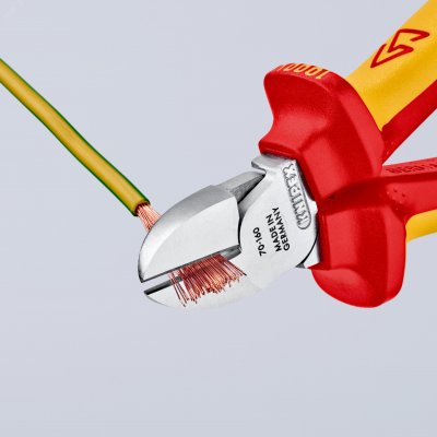 Бокорезы VDE 1000V резка - мягкая проволока 4мм проволока средней твердости 3мм твердая KN-7006160SB