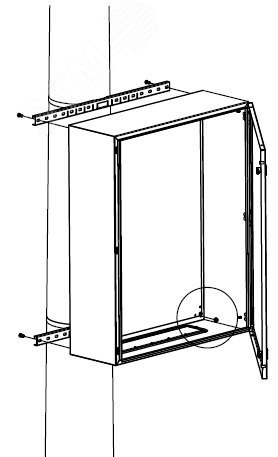 CE/RAM box Комплект крепления шкафов к столбу (ширина 600 мм) (R5FB600)