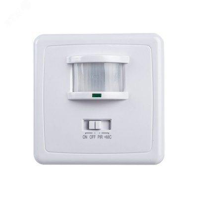 Датчик движения ИК встраиваемый 500w 140 гр. 12м IP20 белый