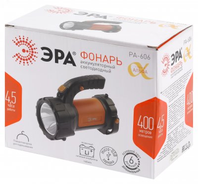 Фонарь светодиодный PA-606 прожектор аккумуляторный 5 Вт, литий, поворотная ручка, Альфа ЭРА