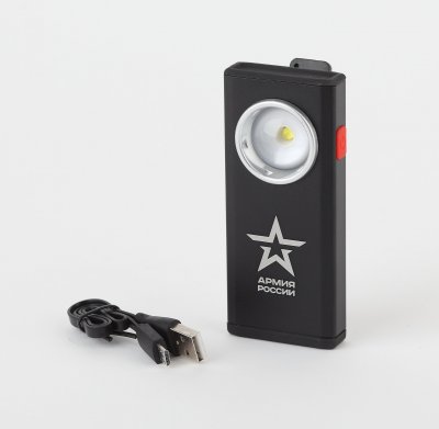 Фонарик кемпинговый с магнитом и диммером, зарядка от USB, крючок, RA-802 Офицерский Армия России (Б