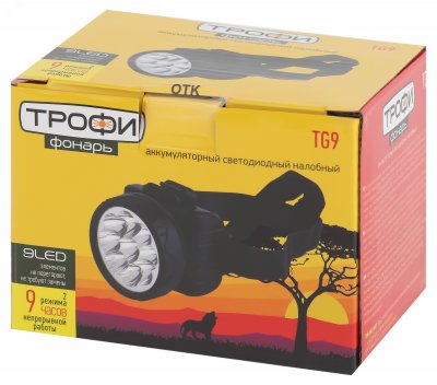 Фонарик кемпинговый ударопрочный, 9 LED, 2 режима TG9 Трофи (C0045557)