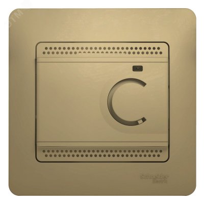 GLOSSA Термостат электронный теплого пола с датчиком в сборе 10A титан (GSL000438)