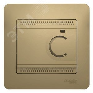 GLOSSA Термостат электронный теплого пола с датчиком в сборе 10A титан (GSL000438)