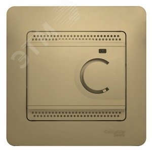GLOSSA Термостат электронный теплого пола с датчиком в сборе 10A титан (GSL000438)