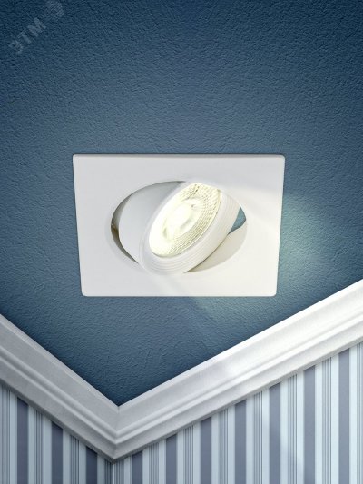 KL LED 21A-5 3K WH Точечные светильники ЭРА светодиодный квадратный поворотн. LED SMD 5W 3000K, белы