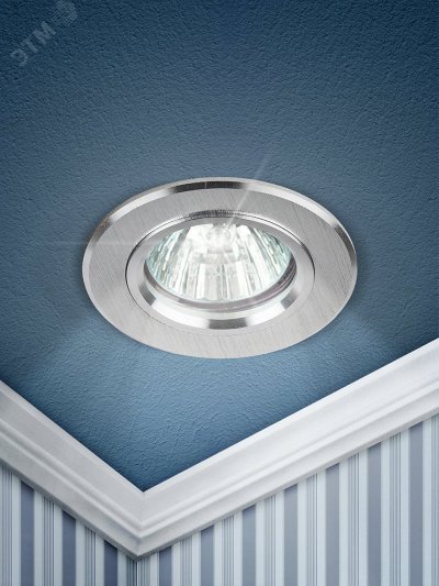 KL58 SL Точечные светильники ЭРА литой  ''алюминевый '' MR16,12V/220V, 50W  серебро'' (Б0017256)