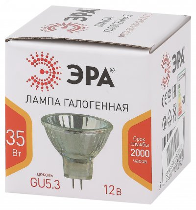 Лампа галогенная STD GU5.3-MR16-35W-12V-CL GU5.3 35Вт софит нейтральная
