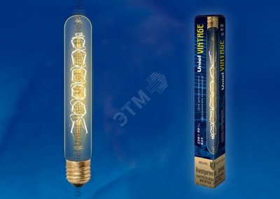 Лампа накаливания декоративная ЛОН 60 вт 300 Лм E27 Vintage IL-V-L32A-60/GOLDEN/E27 CW01 Uniel