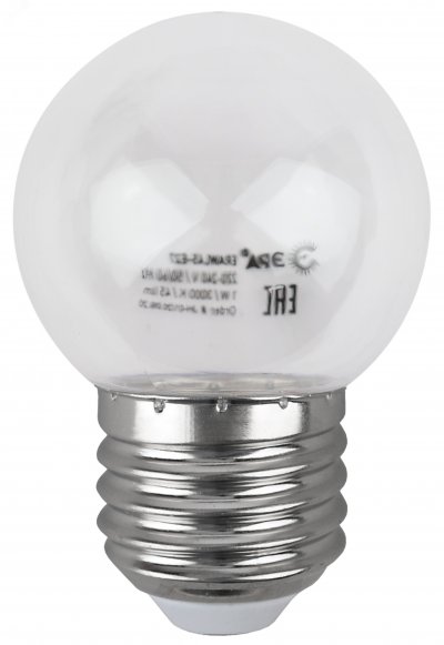 Лампа светодиодная для Белт-Лайт  диод. шар, прозр., 4SMD, 1W, E27 ERAWL45-E27 ЭРА LED P45-1W-Е27 ЭР
