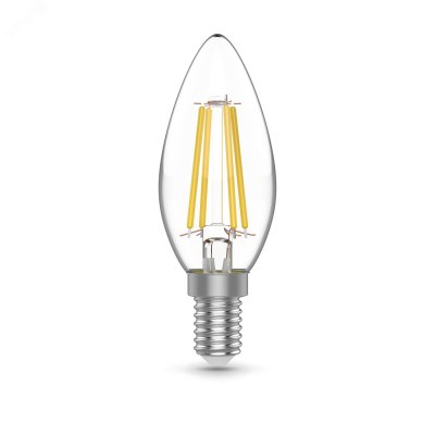 Лампа светодиодная филаментная LED 5.5 Вт 530 Лм 4100К E14 свеча белая промоупаковка (3 лампы в упак