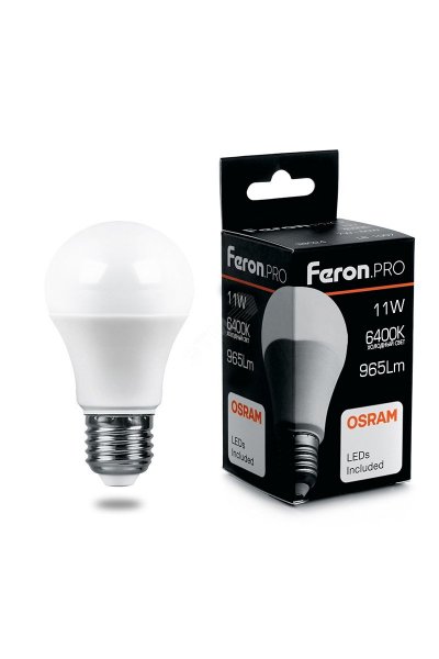 Лампа светодиодная LED 11вт Е27 дневной Feron.PRO (LB-1011)