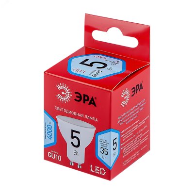 Лампа светодиодная RED LINE LED MR16-5W-840-GU10 R GU10 5 Вт софит нейтральный белый свет ЭРА (Б0050