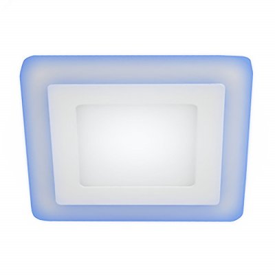 LED 4-9 BL Точечные светильники ЭРА светодиодный квадратный c cиней подсветкой LED 9W  540LM 220V 40
