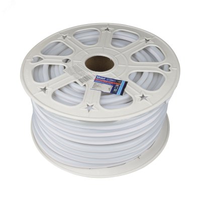 Лента светодиодная ULS-N21-2835-120LED/m-8mm-IP67-220V-8W/m-50M-BLUE бобина