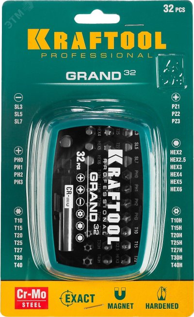 Набор бит GRAND-32, 32 предмета, Cr-Mo