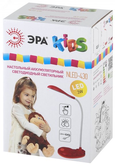 NLED-430-3W-R Светильники настольные ЭРА наст.светильник NLED-430-3W-R красный (Б0019774)