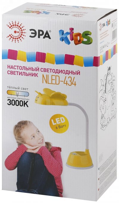 NLED-434-6W-Y Светильники настольные ЭРА NLED-434-6W-Y желтый наст.светильник (Б0031618)