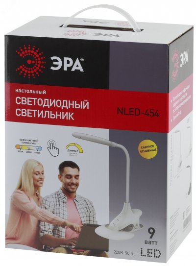 NLED-454-9W-W Светильники настольные ЭРА наст.светильник NLED-454-9W-W белый (Б0019132)