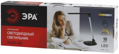 NLED-456-10W-BK-S Светильники настольные ЭРА NLED-456-10W-BK-S черный с серебром наст.светильник (Б0