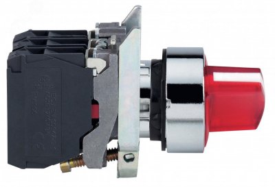 Переключатель 22мм 24В красный С подсветка (XB4BK124B5)