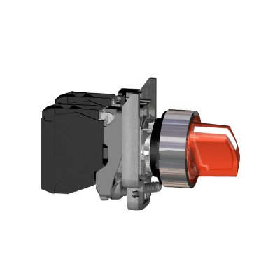 Переключатель 22мм 24В красный С подсветка (XB4BK124B5)