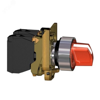 Переключатель 22мм 24В красный С подсветка (XB4BK124B5)