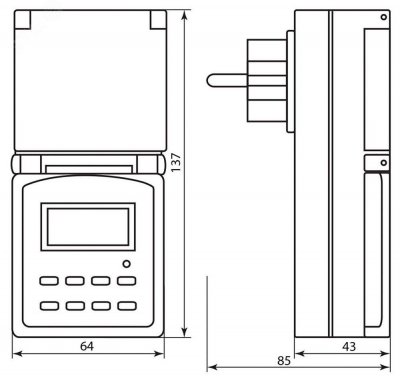 Розетка с таймером (недельная) электронная IP44 16А 3500W ТМ23