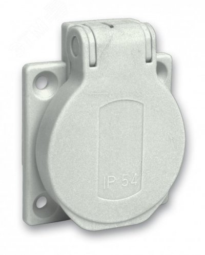 Розетка силовая 10/16A 50х50мм IP54 винты сзади серая (PKS51G)