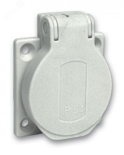 Розетка силовая 10/16A 50х50мм IP54 винты сзади серая (PKS51G)