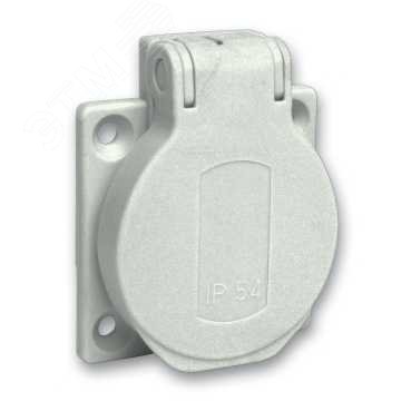Розетка силовая 10/16A 50х50мм IP54 винты сзади серая (PKS51G)