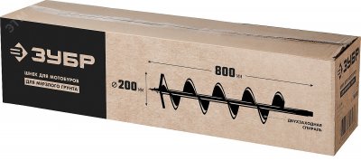 Шнек для мотобуров, мерзлый грунт, d=200 мм, двухзаходный