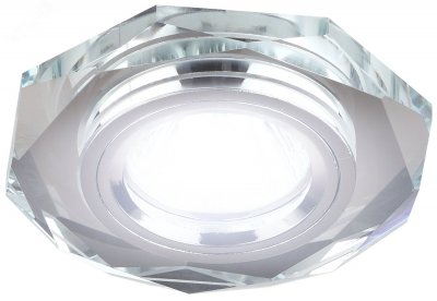 Светильник  декор стекло многогранник MR16,12V/220V, 50W, GU5,3 зеркальный/хром (50/210 DK5 СH/SL ЭР