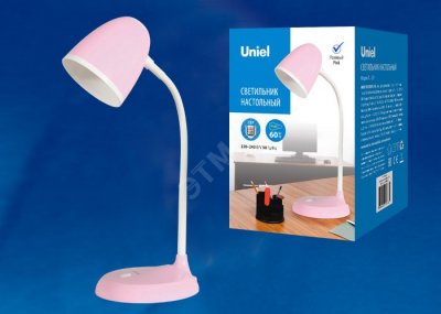 Светильник настольный, 60W.  Е27.  TLI-228 PINK E27  Механический выключатель. Розовый. ТМ Uniel.