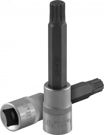 Торцевая насадка 1/2''DR с вставкой-битой SPLINE, M12, 100 мм