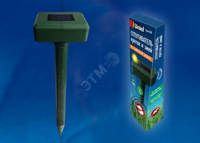 UDR-S50 SOL GREEN Устройство для отпугивания кротов и змей, на солнечной батарее. Изменяющаяся часто