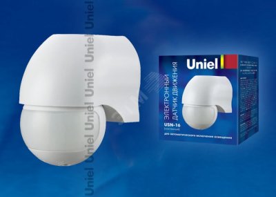 USN-16-180R-1200W-3LUX-12M-0,6-1,5m/s-WH Датчик движения. Картонная упаковка