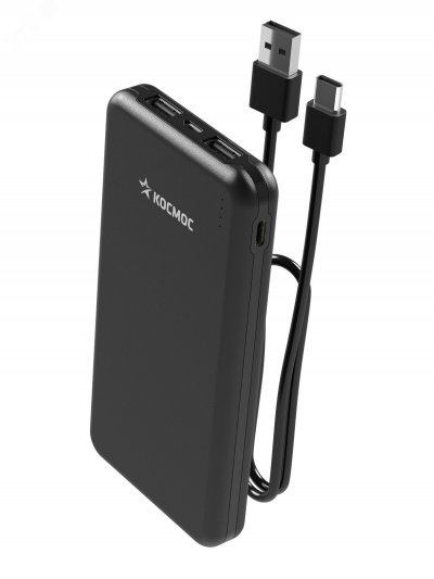 Внешний аккумулятор 10000 мАч 2 USB Micro