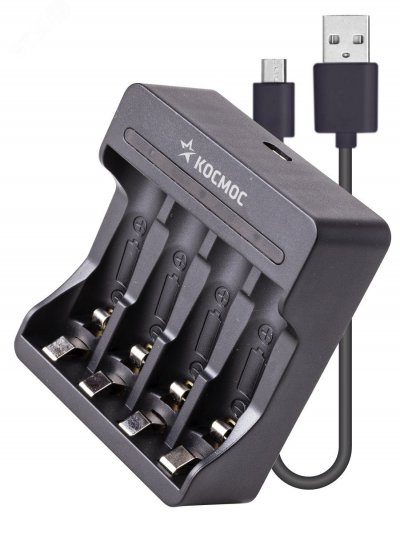 Зарядное устройство KOC903USB 1-4 АА/ААА питание от USB шнур. автомат., КОСМОС (KOC903USB)