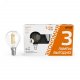 Лампа светодиодная филаментная LED 5.5 Вт 510 Лм 2700К E14 шар P45 теплая промоупаковка (3 лампы в у